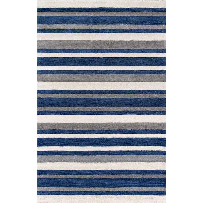 Momeni Metro Hand Tufted Wool Contemporary Striped Area Rug - 3' 3" x 5' 3" - Runner/Rectangle