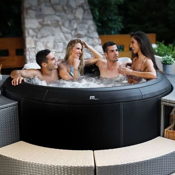 MSpa Round Inflatable Bubble Massage Spa, 4 to 6 Person Hot Tub