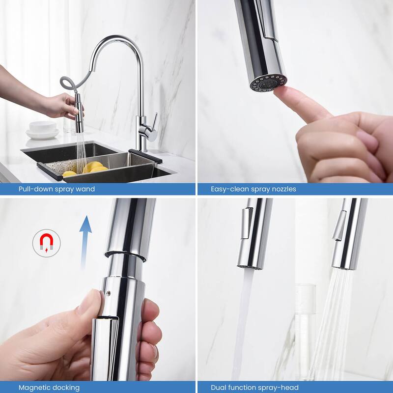 Circular Single Handle Pull Down Kitchen Faucet