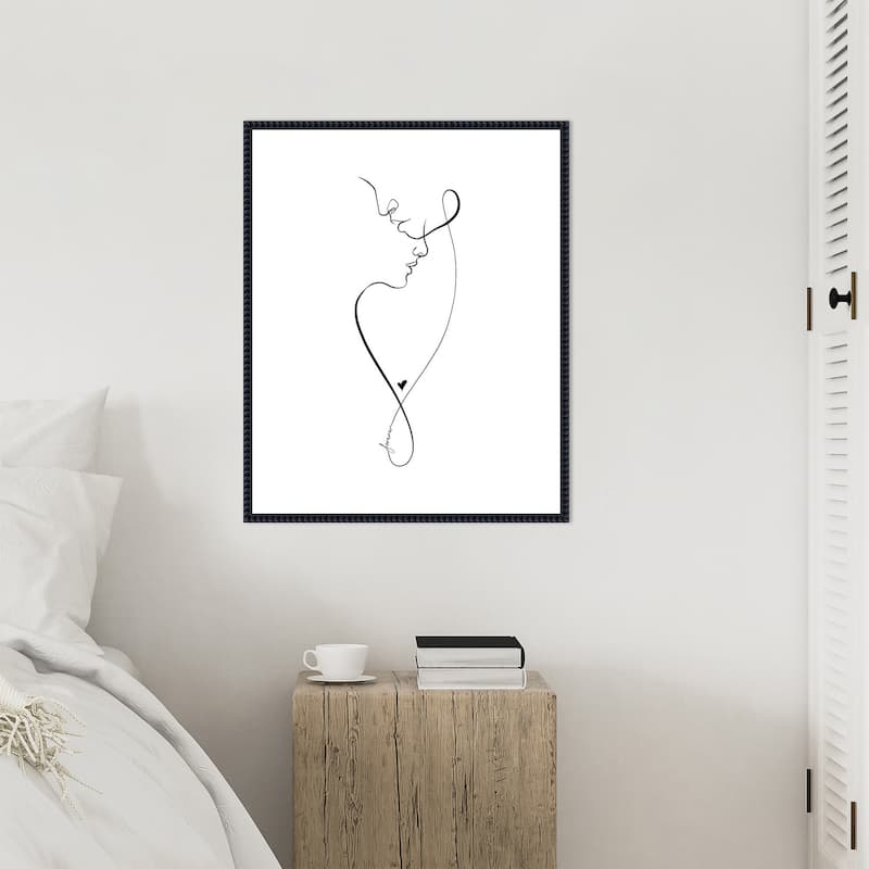 Forever by Isabella Karolewicz Framed Canvas Wall Art Print - Sylvie Beaded Black