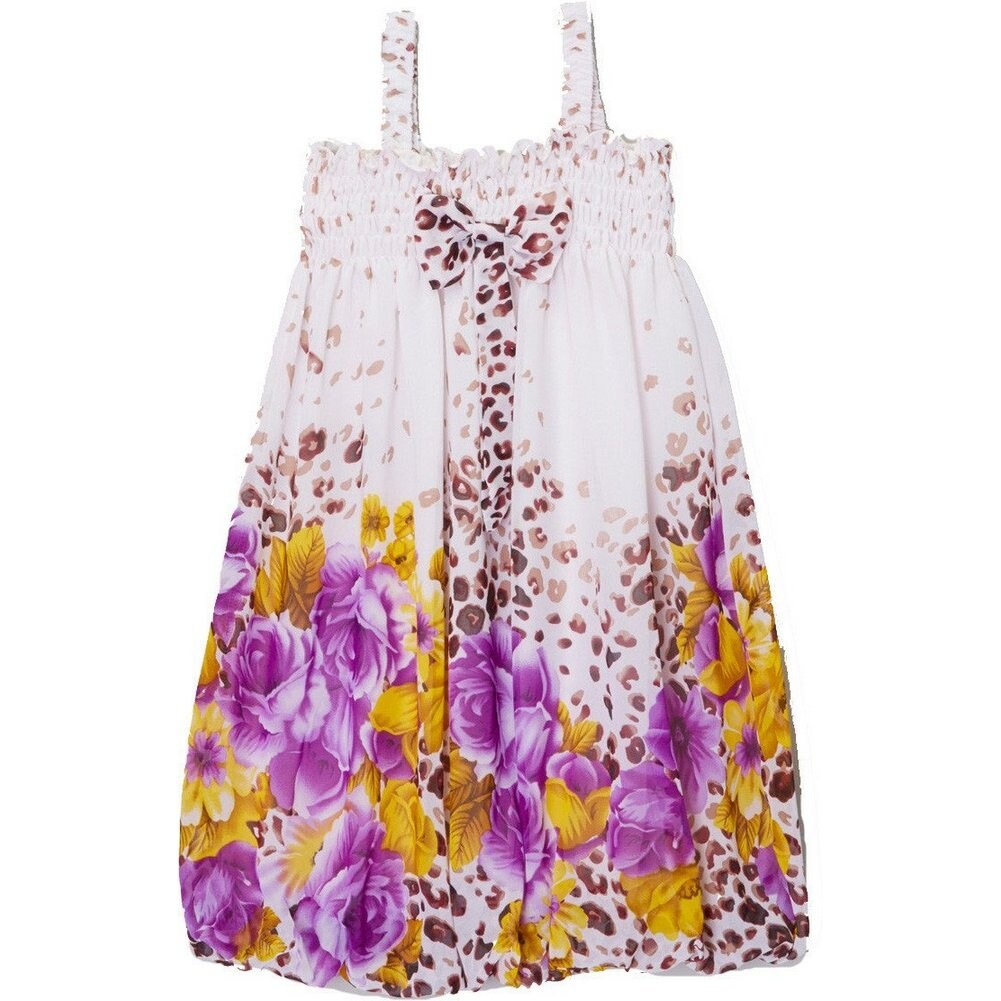 white and purple floral dress