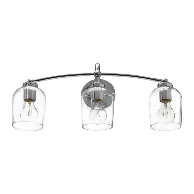 Robert Stevenson Lighting Adrian - Metal and Clear Glass Vanity Light - Chrome