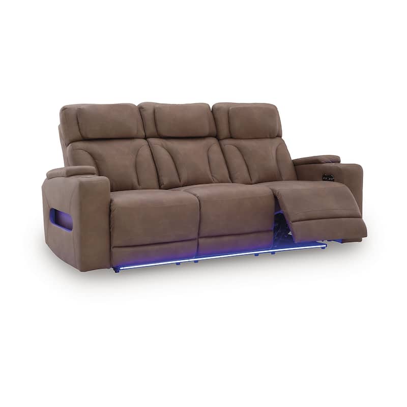 Signature Design by Ashley Point Clear Brown Power Reclining Sofa - 87"W x 40"D x 42"H