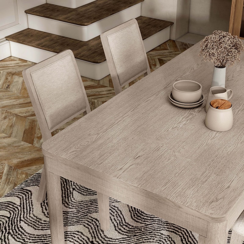 Furniture of America Billet Modern 5-Piece Natural Oak Wood Dining Table Set