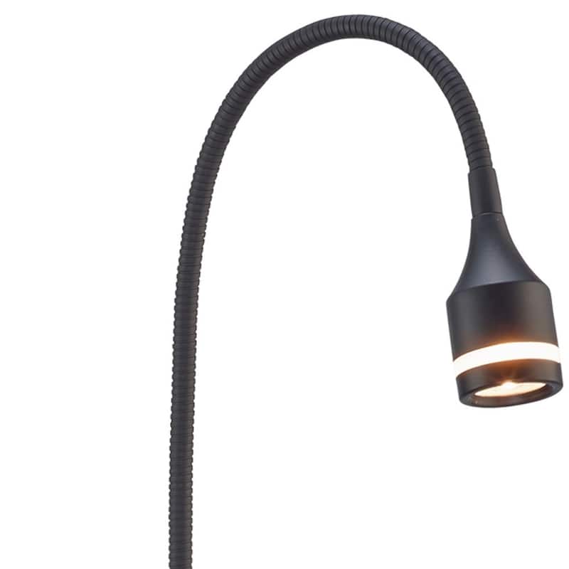 HomeRoots 18" Black Metal Adjustable LED Desk Lamp - 11 x 17 x 18