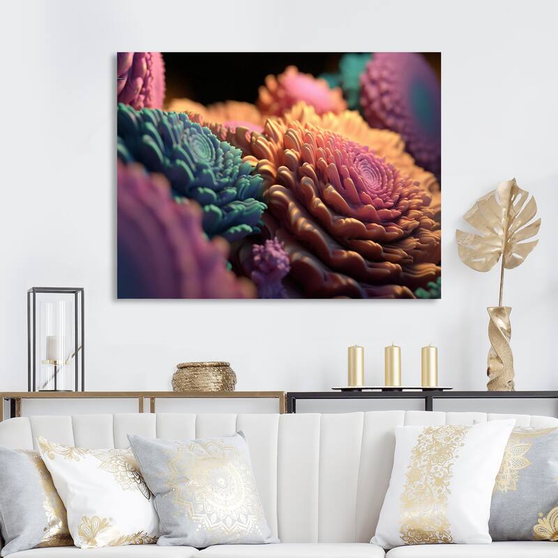Designart "Pastel Fractal Simplicity VI" Modern Geometric Canvas Wall Art
