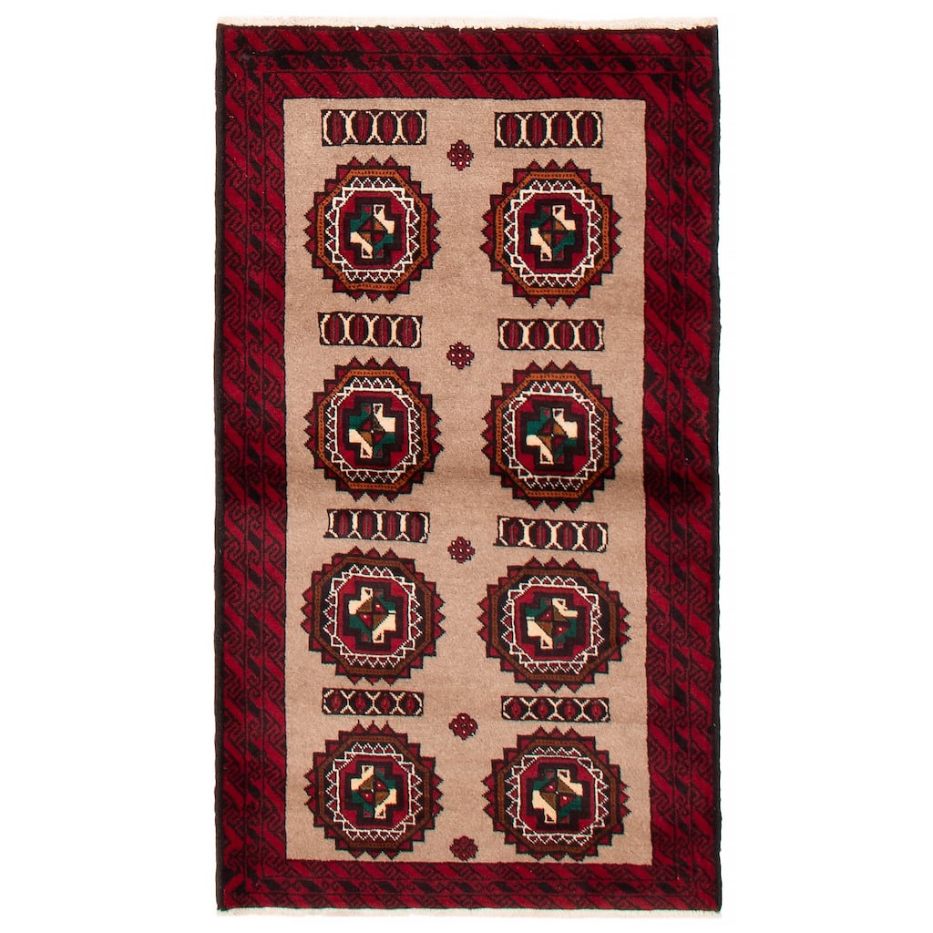 ECARPETGALLERY Hand-knotted Royal Baluch Tan Wool Rug - 3'3 x 5'7