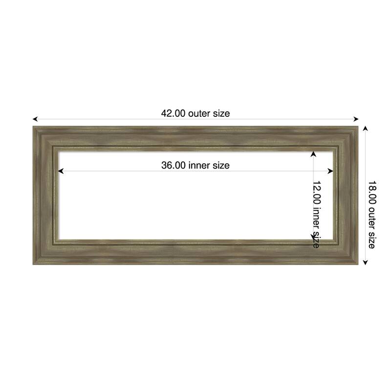 Amanti Art Alexandria Greywash Framed Dry Erase Magnetic Board - 42 x 18 in - Alexandria Greywash