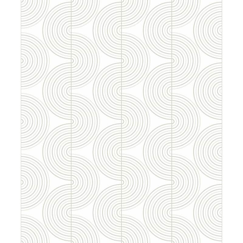 NextWall Zen Geo Peel and Stick Wallpaper - 20.9 in. W x 18 ft. L - Lunar Rock & Metallic Pearl