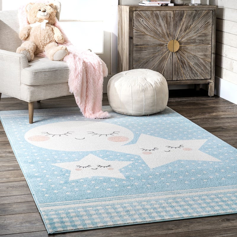 Nuloom Night Sky Nursery Kids Area Rug - 8' x 10' - Blue