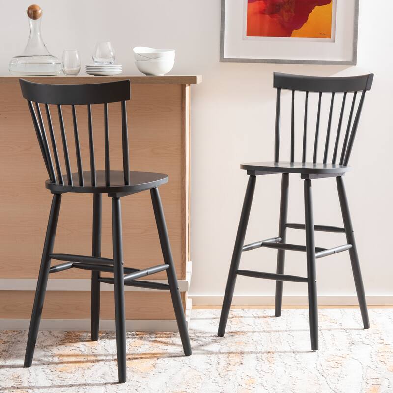 SAFAVIEH Belva 30-inch Spindle Farmhouse Bar Stool (Set of 2) - 20" W x 21" D x 44" H - 20"W x 21"D x 44"H