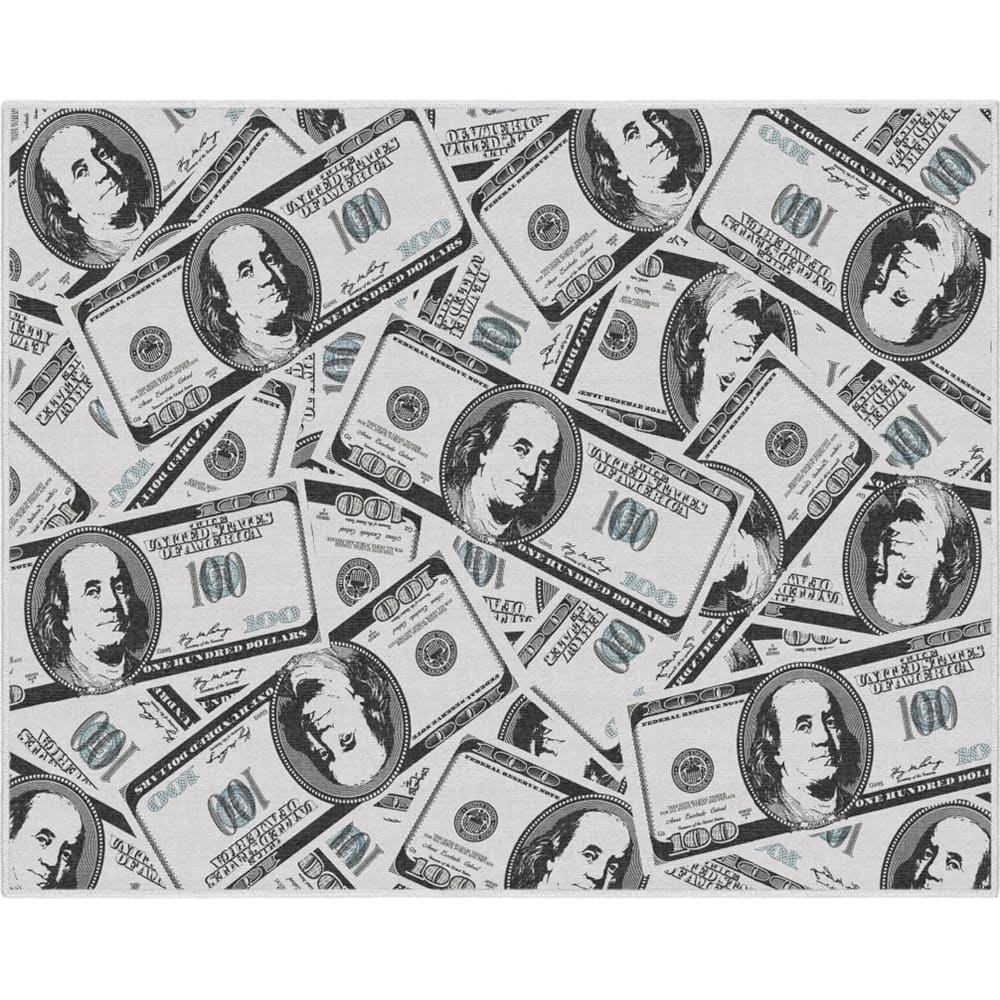 Well Woven Money Dollar Stacked Modern Machine Washable Area Rug