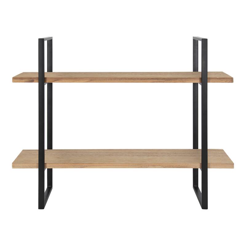 Kate and Laurel Leigh Wood and Metal Wall Shelf