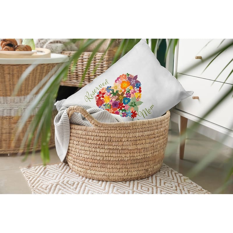 Reserved for Mom Mother's Day Heart Bouquet Decorative Throw Pillow