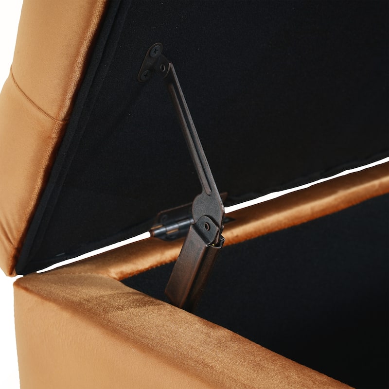 Button-Tufted Storage Ottoman with Diamond Stitching for Modern Living and Extra Seating