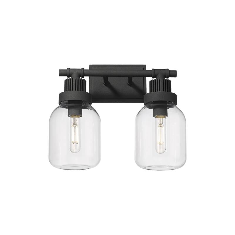 Innovations Lighting Somers - 2 Light 6" Wall-Mounted Bath Vanity Light - Clear/Textured Black