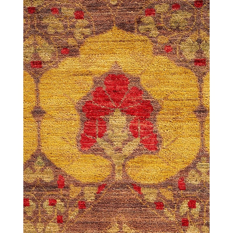 Overton Hand Knotted Wool Vintage Inspired Modern Contemporary Arts & Crafts Gray Area Rug - 9' 10" x 12' 6"