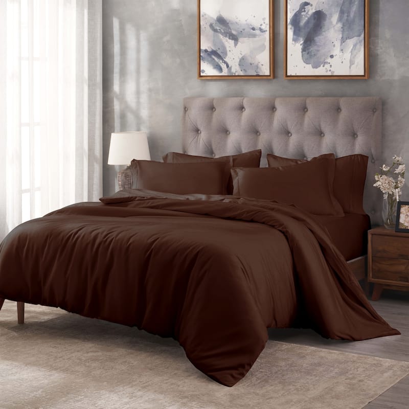 Superior Egyptian Cotton 400 Thread Count Solid Duvet Cover Set