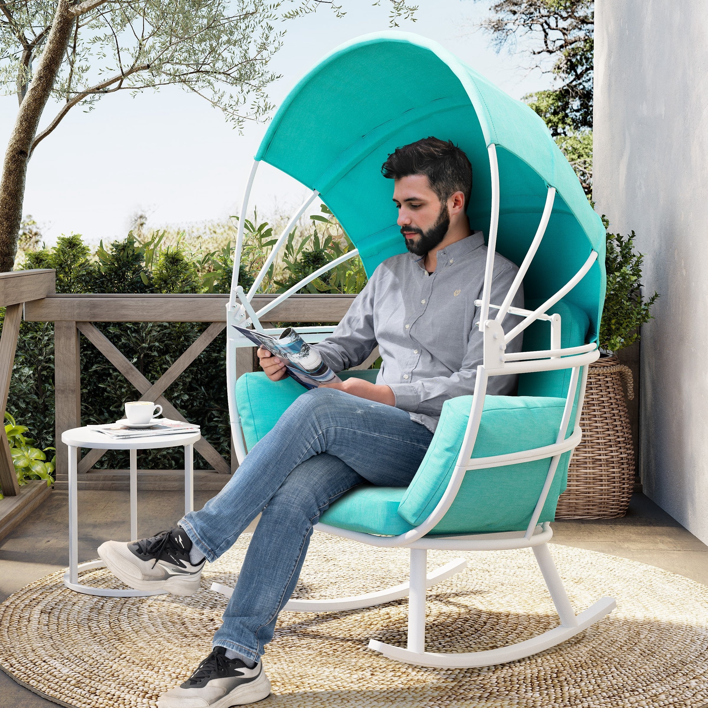 Egg chair canopy deals