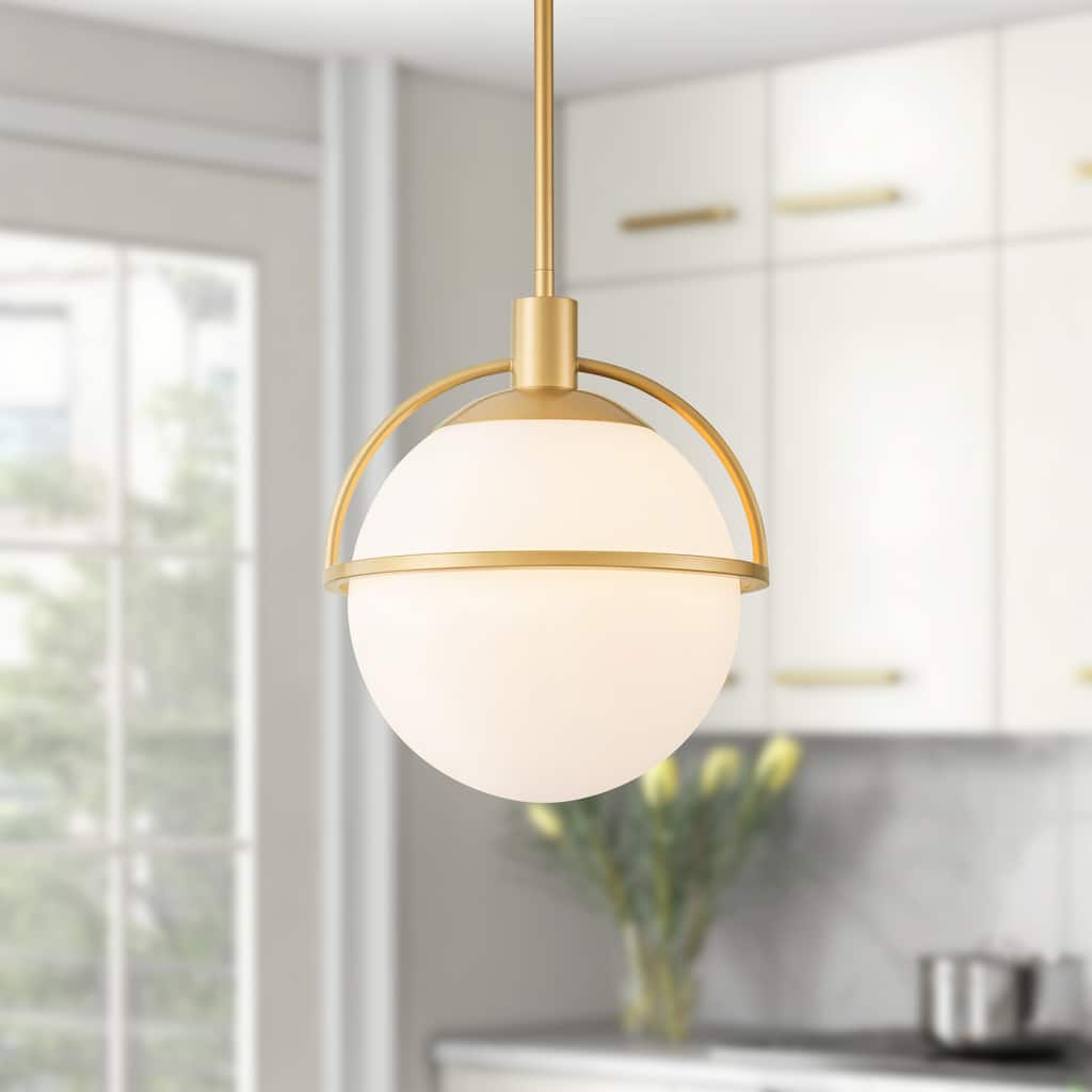 Starsky 1-Light Modern Globe Single Glass Pendant Light