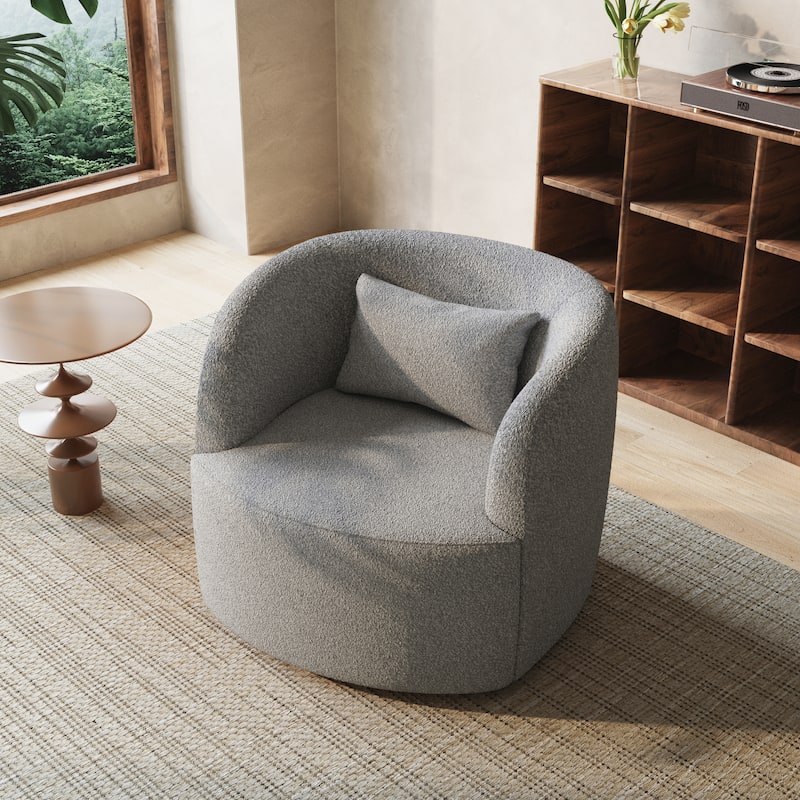 Single Accent Chair Teddy Swivel Barrel Chairs