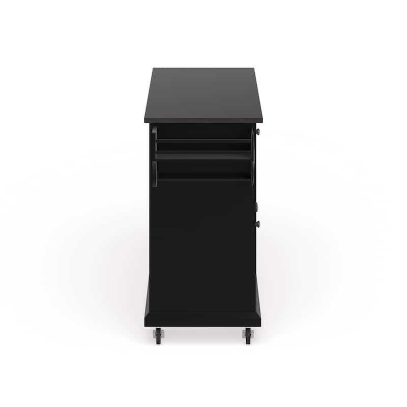 Crosley Black Wood Kitchen Cart/ Island with Solid Black Granite Top - 18"d x 51.5"w x 36"h