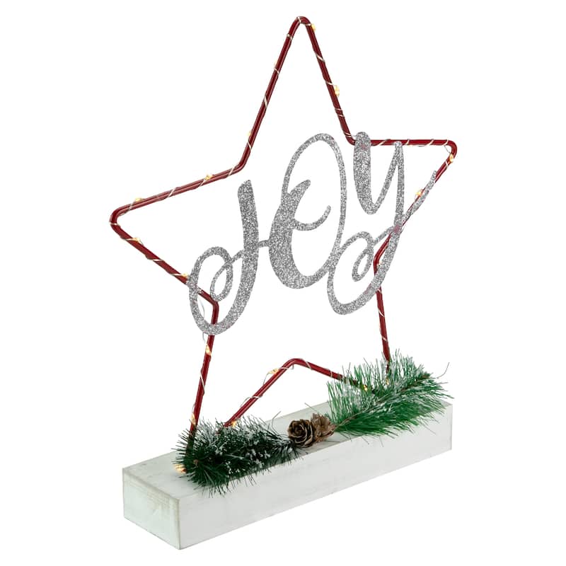 LED Lighted Star Silhouette Christmas "Joy" Sign - 11"