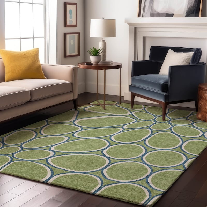 Premium Washable Super Soft Contemporary Bubble Mayfield Rug - Aloe - 3' x 5'