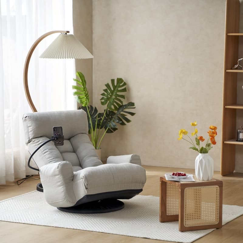 360 degree Swivel Adjustable Lounger with Phone Holder - Ergonomic Recliner for Living Room & Game Room Relaxation