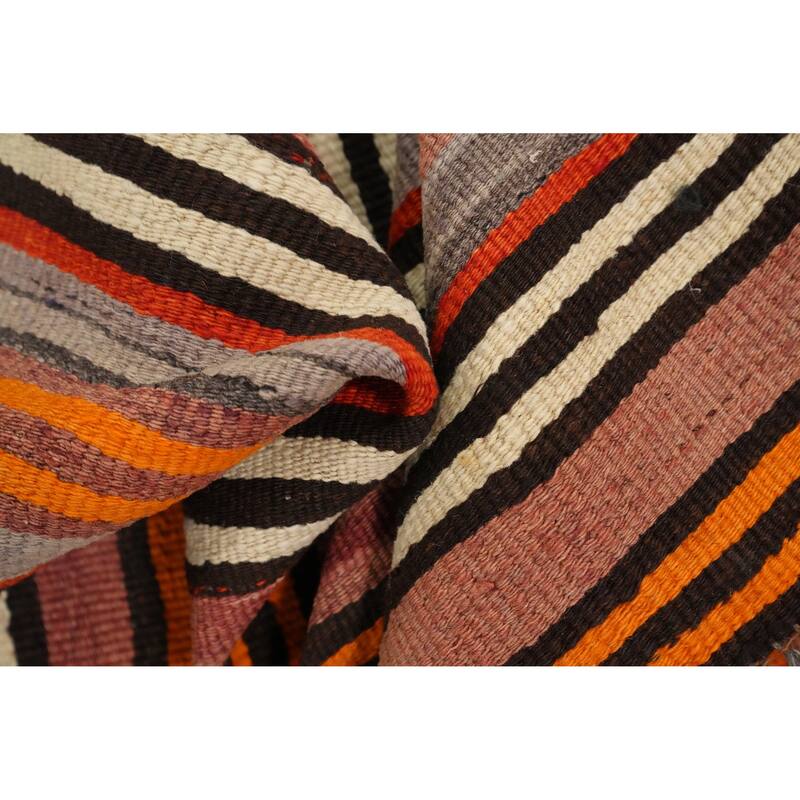 Hand Woven Oriental 100% Wool Carpet Southwestern Geometric Multi-Colored Kilim Area Rug - 10' 2'' X 5' 0''