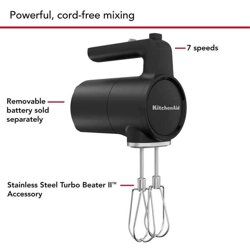 KitchenAid Go Cordless Hand Mixer - battery sold separately - B9 - Black Matte