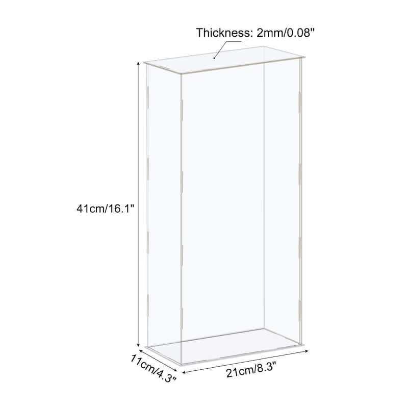 Display Case Box Acrylic Box Transparent Showcase 21x11x41cm for Collectibles