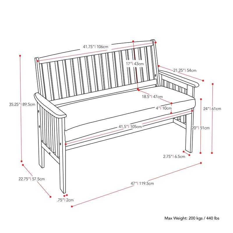 CorLiving Miramar Natural Hardwood Outdoor Patio Set, 4pc