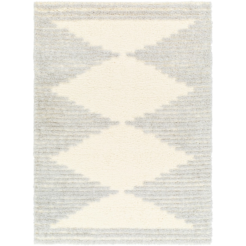 Livabliss Everton Boho Diamond Plush Area Rug