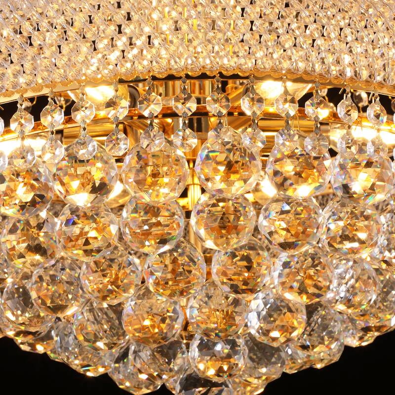 Crystal Chandelier French Empire Ceiling Light with LED Bulbs