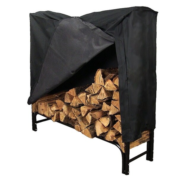 Shop Sunnydaze Firewood Log Rack Black Steel Storage 