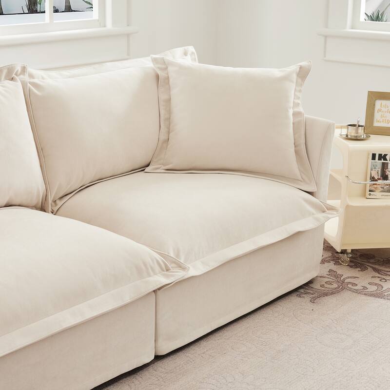 83.4″ Chenille Modular 3-Seater Sofa with Washable Covers & 300 lb Capacity