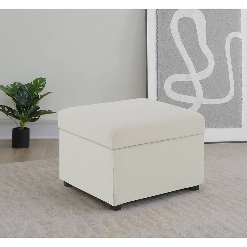 Winter Upholstered Hydraulic Lift Top Storage Ottoman