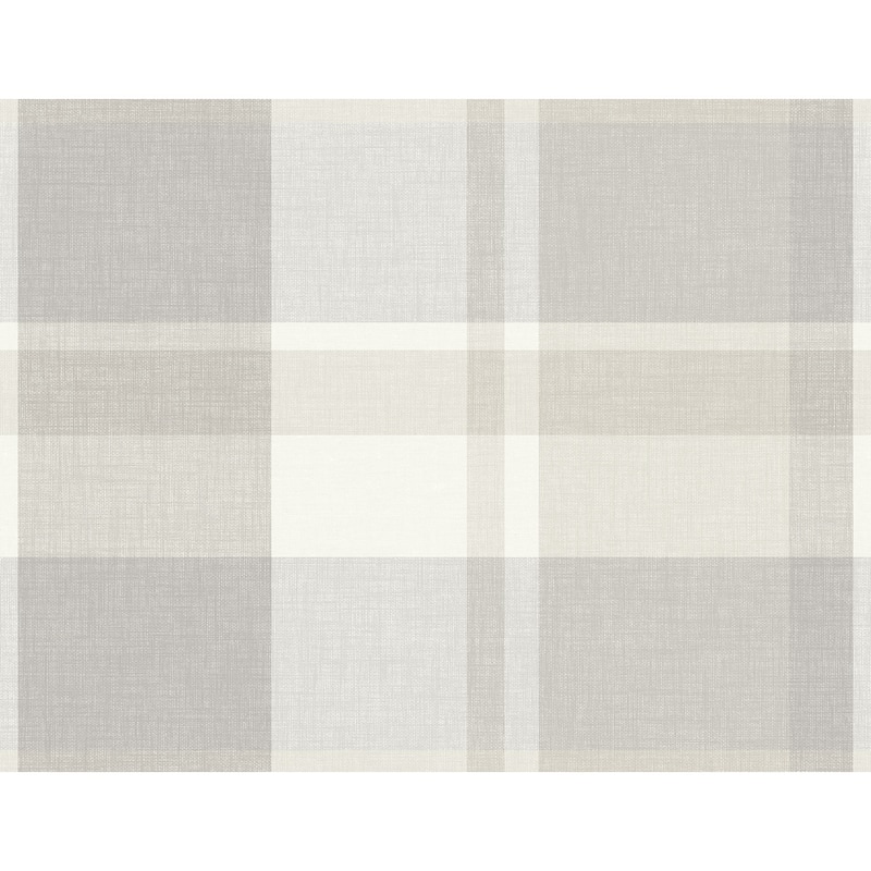 A-Street Prints Madaket Light Grey Plaid Wallpaper