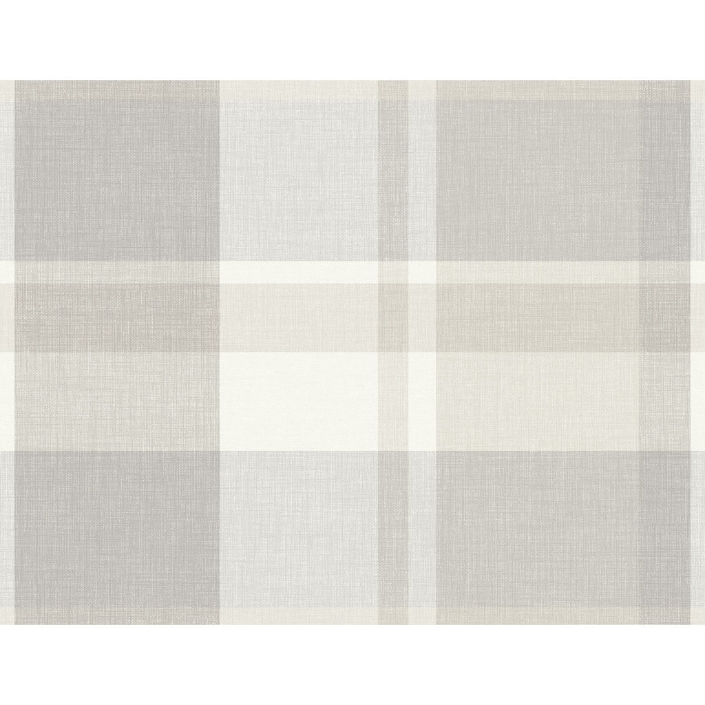 A-Street Prints Madaket Light Grey Plaid Wallpaper