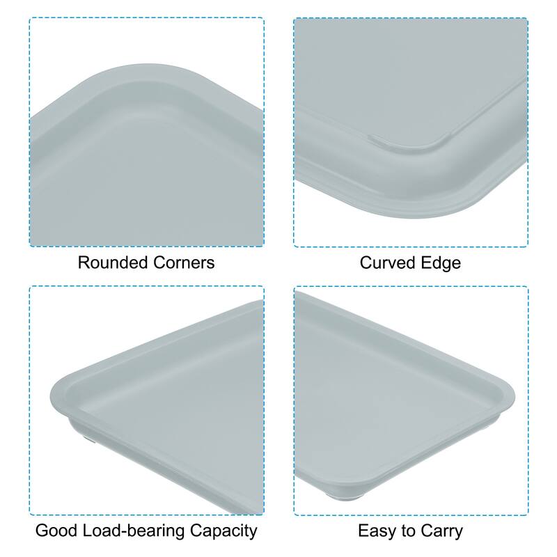 12x9" Fast Food Tray, Plastic Reusable Multi-Purpose Serving Tray Light Blue - Light Blue