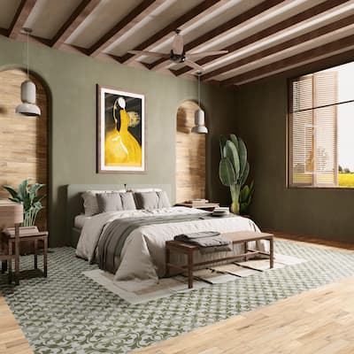 Merola Tile Kings Nouveau Sage 17-5/8" x 17-5/8" Fluted Ceramic Floor and Wall Tile