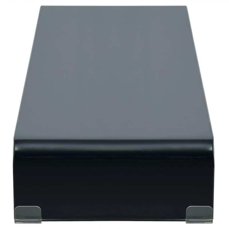 vidaXL TV Stand/Monitor Riser Glass Black 39.4"x11.8"x5.1"