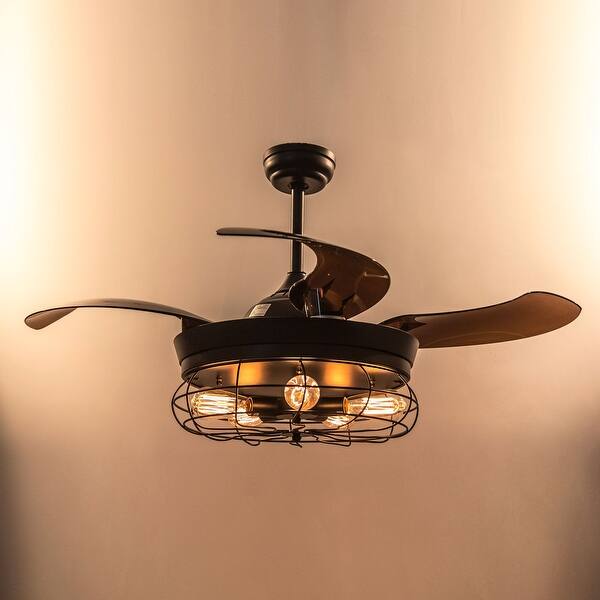 Shop 46 Inch Industrial Foldable 4 Blades Cage Ceiling Fan