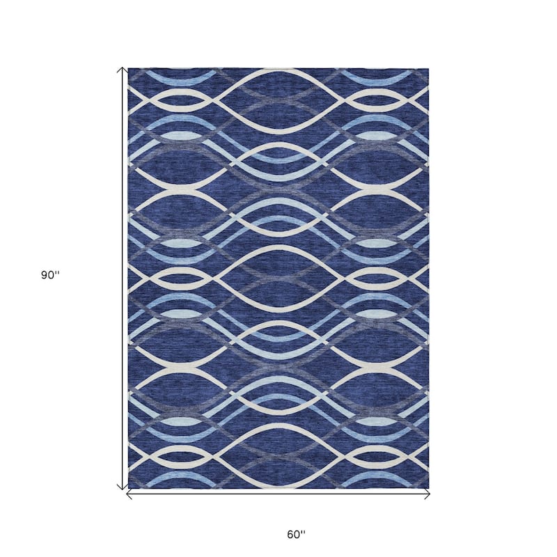 HomeRoots Abstract Transitional Rectangle Outdoor Rug