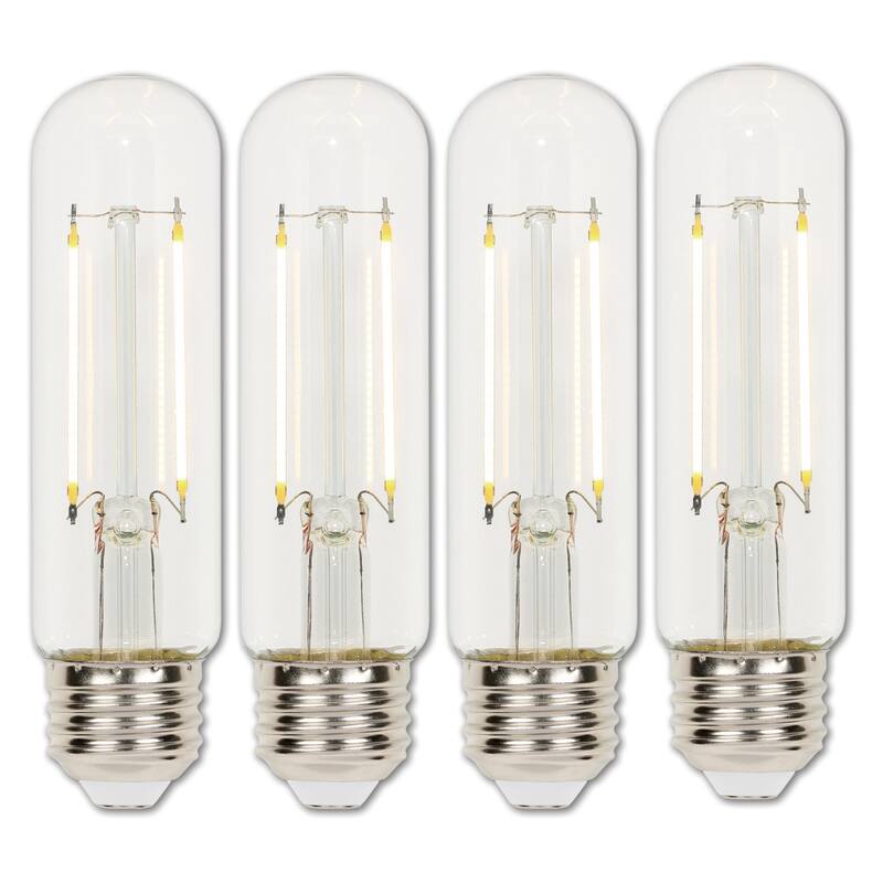 Westinghouse Lighting 3.5-Watt (60-Watt Equivalent) Clear T10 Dimmable Filament Light Bulb, 2700K, Medium Base - 4-Pack