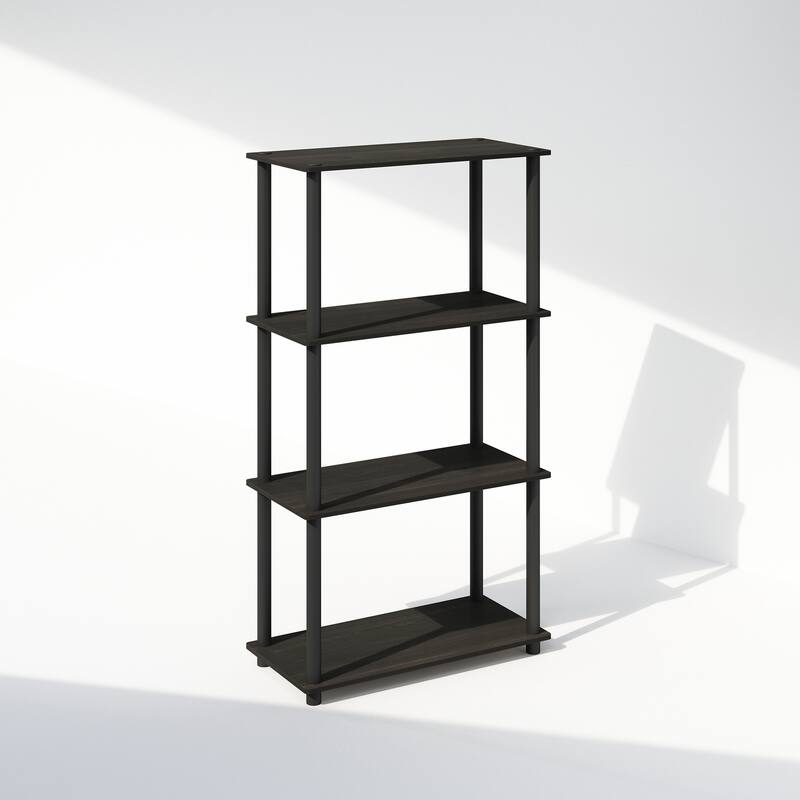 43.25 in. Tall Espresso Wood 4-Shelf Bookcase