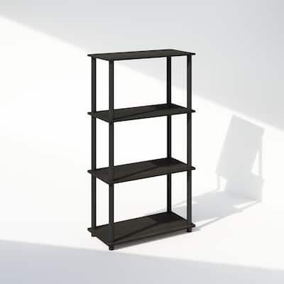 43.25 in. Tall Espresso Wood 4-Shelf Bookcase