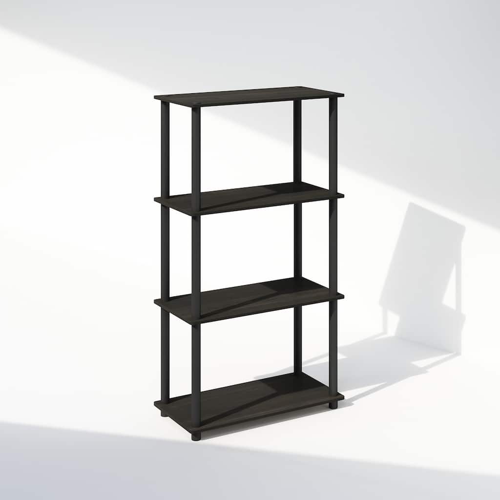 43.25 in. Tall Espresso Wood 4-Shelf Bookcase