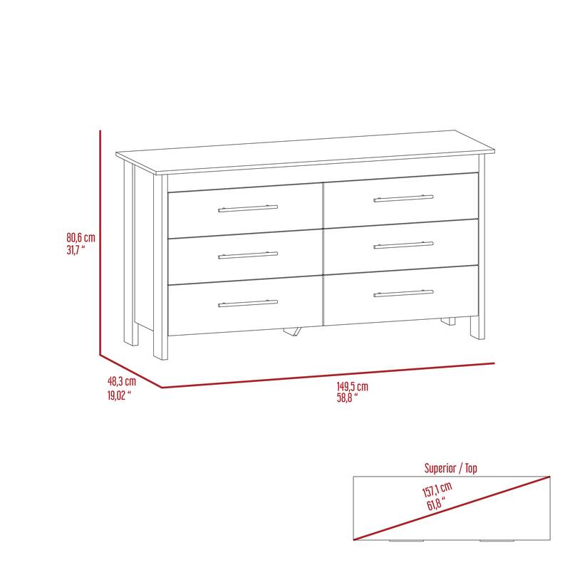 6-Drawer Double Dresser